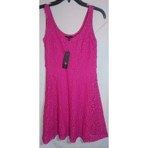 Apt 9 Pink Fuchsia Lace Tank Lined Swing Dress Womens Size Petite Small …